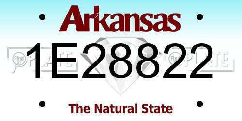 1E28822 Arkansas License Plate