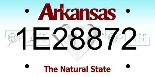 1E28872 Arkansas License Plate