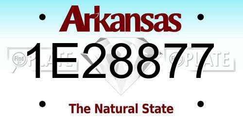 1E28877 Arkansas License Plate