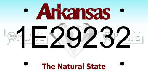 1E29232 Arkansas License Plate