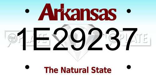 1E29237 Arkansas License Plate