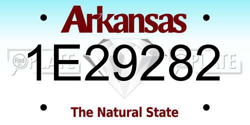 1E29282 Arkansas License Plate