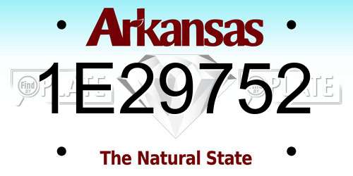 1E29752 Arkansas License Plate