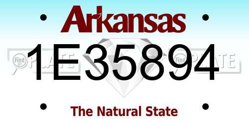 1E35894 Arkansas License Plate
