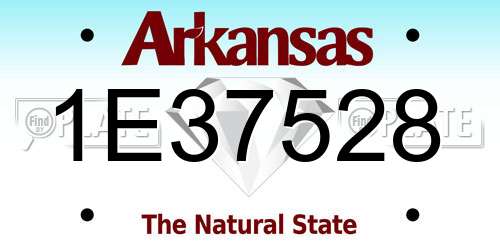 1E37528 Arkansas License Plate