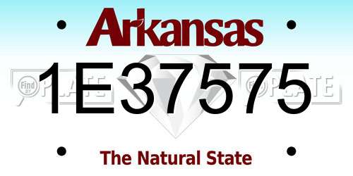 1E37575 Arkansas License Plate