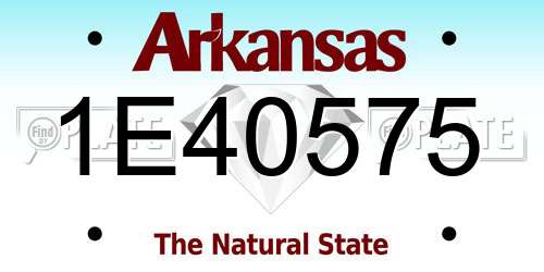 1E40575 Arkansas License Plate