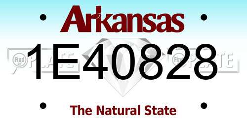 1E40828 Arkansas License Plate