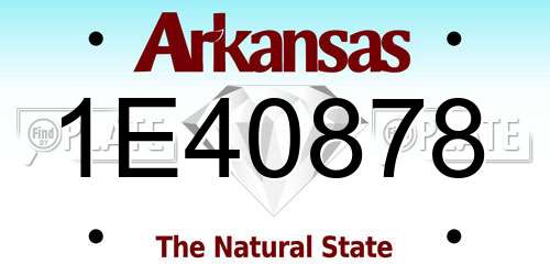 1E40878 Arkansas License Plate