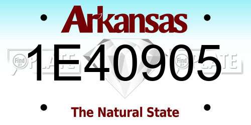 1E40905 Arkansas License Plate