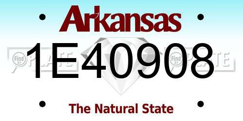 1E40908 Arkansas License Plate
