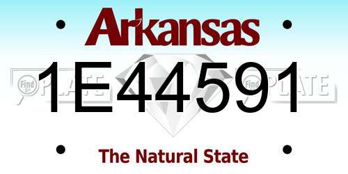1E44591 Arkansas License Plate