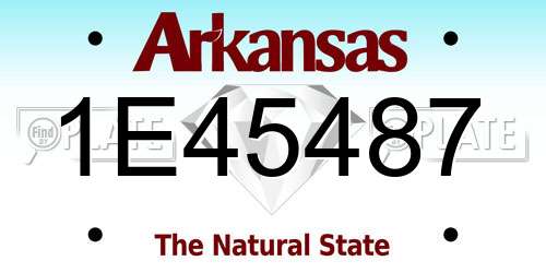1E45487 Arkansas License Plate