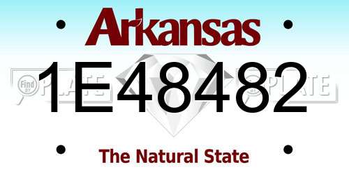 1E48482 Arkansas License Plate