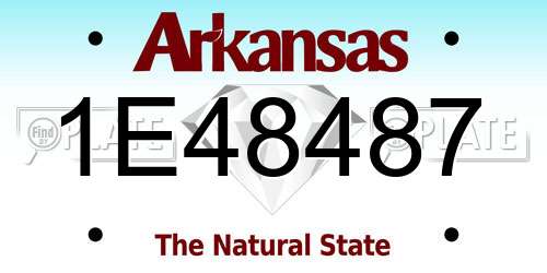 1E48487 Arkansas License Plate