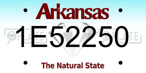 1E52250 Arkansas License Plate