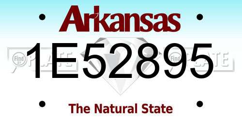 1E52895 Arkansas License Plate