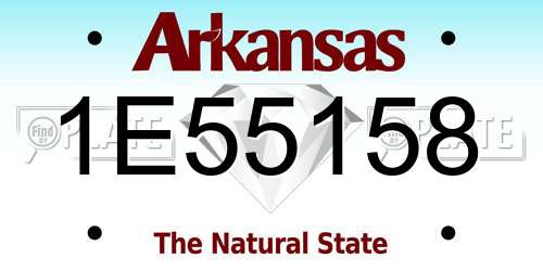 1E55158 Arkansas License Plate