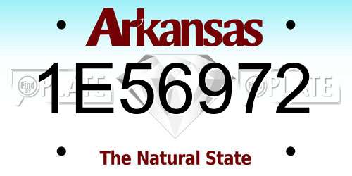 1E56972 Arkansas License Plate