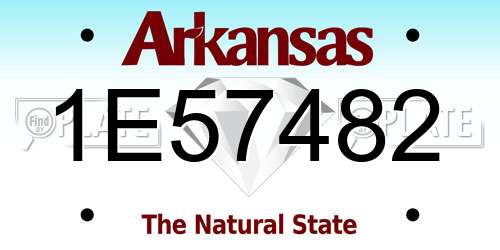 1E57482 Arkansas License Plate
