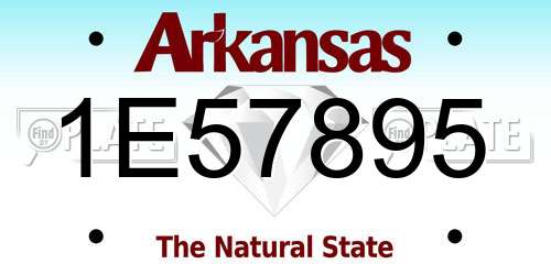 1E57895 Arkansas License Plate