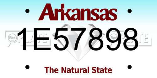 1E57898 Arkansas License Plate