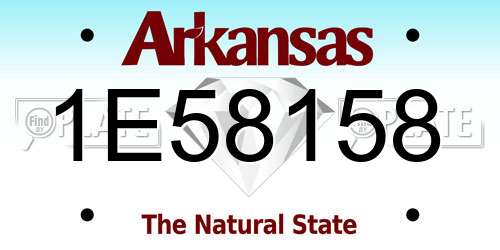 1E58158 Arkansas License Plate