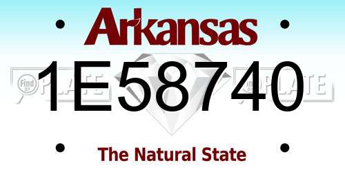 1E58740 Arkansas License Plate