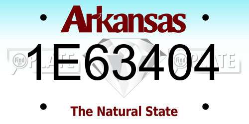 1E63404 Arkansas License Plate