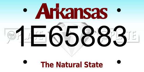 1E65883 Arkansas License Plate