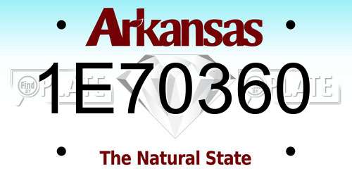 1E70360 Arkansas License Plate