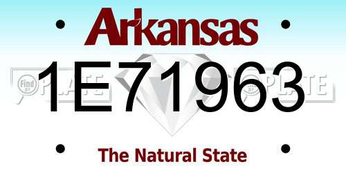 1E71963 Arkansas License Plate