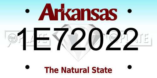 1E72022 Arkansas License Plate