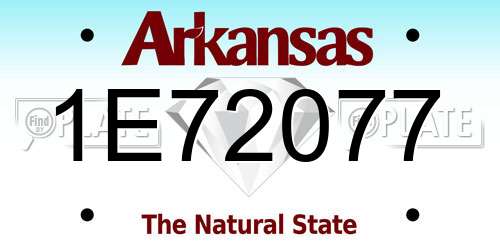 1E72077 Arkansas License Plate