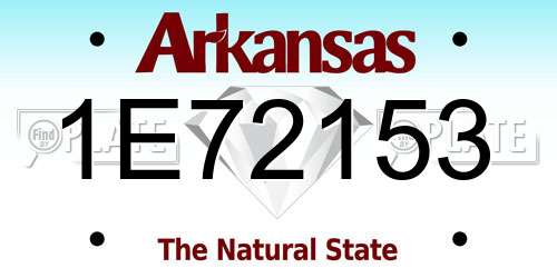 1E72153 Arkansas License Plate