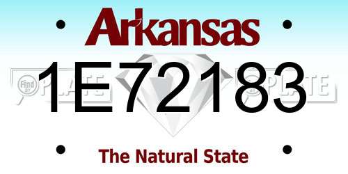 1E72183 Arkansas License Plate