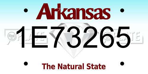 1E73265 Arkansas License Plate