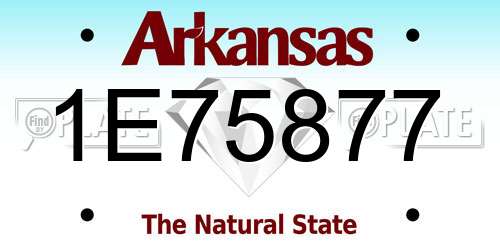 1E75877 Arkansas License Plate