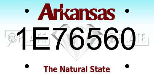 1E76560 Arkansas License Plate