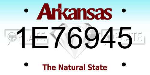 1E76945 Arkansas License Plate