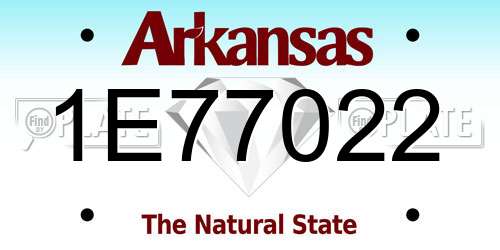 1E77022 Arkansas License Plate