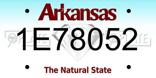 1E78052 Arkansas License Plate
