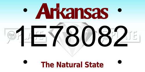 1E78082 Arkansas License Plate