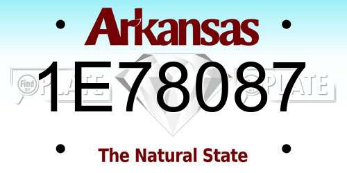 1E78087 Arkansas License Plate