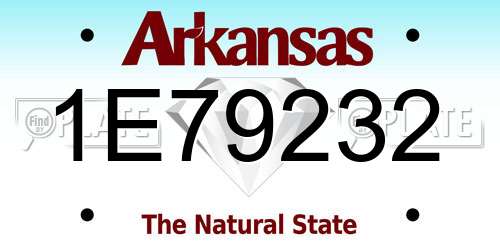 1E79232 Arkansas License Plate