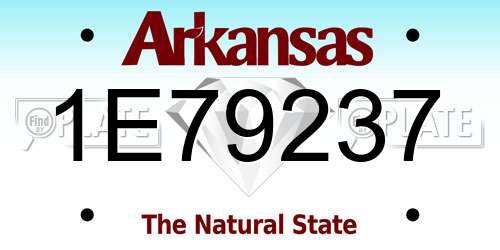 1E79237 Arkansas License Plate