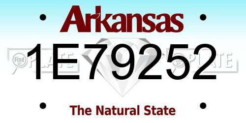 1E79252 Arkansas License Plate