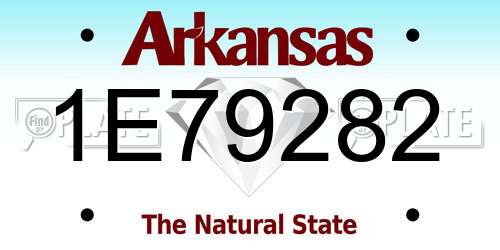 1E79282 Arkansas License Plate