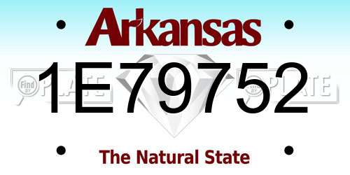 1E79752 Arkansas License Plate