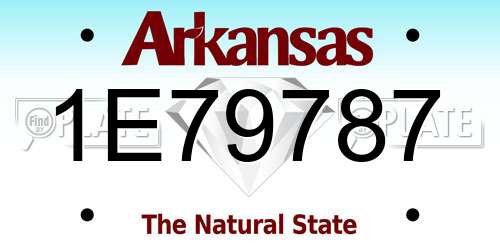 1E79787 Arkansas License Plate